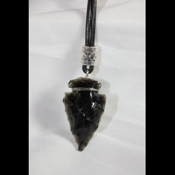Collier pointe de flèche en obsidienne