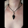 Collier pointe de flèche en obsidienne